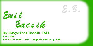 emil bacsik business card